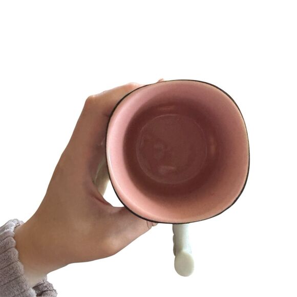 Takahashi Carousel Horse Mugs Bamboo Style Handle Set of 2 Pink Purple - Picture 6 of 10